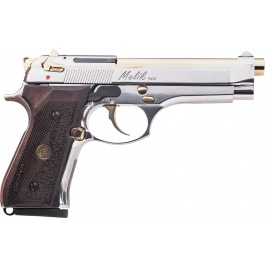 Derya Firearms MELIK9.NG.TR Melik 17+1 4.90" Gold TiN Steel Barrel, Black Melonite Serrated Steel Slide, Black Aluminum Frame, Black Polymer Grip