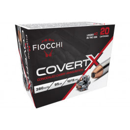 Fiocchi Ammunition Fiocchi 380CCWA CovertX 380 ACP 95 GR Jacketed Hollow Point 20 Per Box/10 Case - 20rd Box