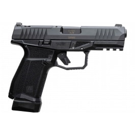 <em>Arex</em> 815537024074 <em>Delta</em> <em>M</em> <em>Gen2</em> Compact Frame 15+1 4" Black Steel Barrel, Black Nitride Steel Optic Cut/Serrated Slide, Black Polymer Frame w/Picatinny Rail, Black Stippled Grip, Ambidextrous