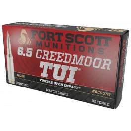 Fort Scott Munitions Fort Scott Munitions 6.5 Creedmoor 140gr Solid Copper Spun Tumble Upon Impact (TUI) Ammunition - 20 rounds - 65CM-140-SCV2