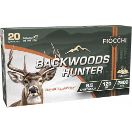 Fiocchi Ammunition Fiocchi Backwoods Hunter 6.5 Creedmoor 120gr Copper Hollow Point 20rd Box, All-Copper Case, MPN 65CMBHC