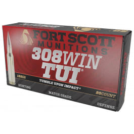Fort Scott Munitions Fort Scott Munitions Tumble Upon Impact (TUI) 308 Win 165gr Solid Copper Spun 20 Rounds Brass Case