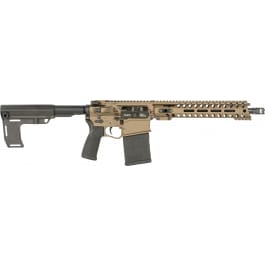 POF-USA Patriot Ordnance Factory Revolution DI Pistol 01600 .308 Win 12.5" 20rd Semi-Auto Burnt Bronze, SBA3 Brace, Ambi Controls