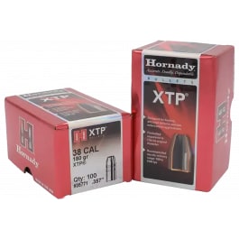 Hornady Hornady XTP Handgun Bullets .38 Cal .357" 180 Grain Hollow Point with Cannelure, 100 Count.