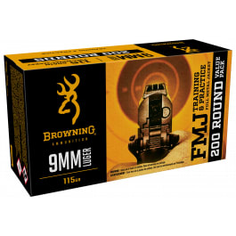 Browning Browning Training and Practice 9mm 115gr Full Metal Jacket 200 Round Brass Case B191800096