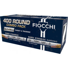 Fiocchi 5.7X28 300rd 40 GR FMJ 100rd 62 GR FMJ Combo Pack - 400rd Battle Pack