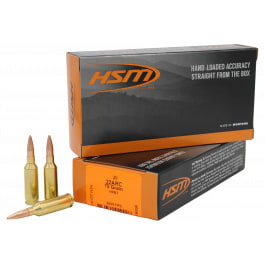 Hunting Shack HSM Varmint 22 ARC 75gr Hollow Point Boat Tail 20rd Brass Case