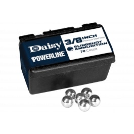 Daisy Manufacturing Daisy PowerLine Premium Slingshot Ammo 3/8" Steel Shot, 70 Count, Zinc-Plated Solid Steel.