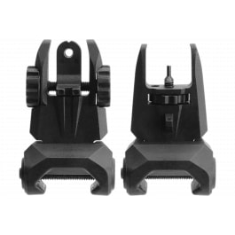 TacFire TacFire IS012 Tactical Polymer Front and Rear Flip Up Sight Set, Dual Aperture, Picatinny Mount.