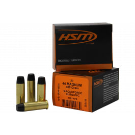 Hunting Shack HSM Subsonic 44 Rem Mag 400gr Hard Cast Flat Nose 20rd