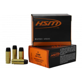HSM 10mm Automatic Subsonic 240gr HCFN Ammunition - 20 rounds - 10mm-17-N