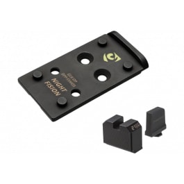 Night Fision Night Fision GLK-OPBS-DPP-MOS-ZXZX Optic Plate + Blacked Out Sights for Glock MOS