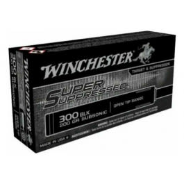 Winchester Super Suppressed 300 Blackout 200gr Subsonic Open Tip 125rd Brass Case