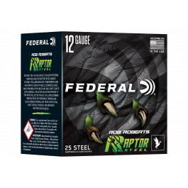 Federal Rob Roberts Raptor 12 Gauge 3" 25 Rounds 1-3/8 oz #2 Steel Shot Shotgun Shells Brass-Plated Steel Case