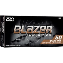 CCI Blazer Brass Clean-Fire Suppressor 9Mm Luger 147 Gr TMJ 50-Round Box Brass