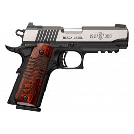 Browning 1911-380 Black Label Medallion Pro 250 Compact Pistol 051125492 380 ACP 3.63" 8+1 SAO Rosewood Flag Grips