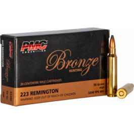 PMC 223SP Bronze 223 Rem 55 gr Pointed Soft Point (PSP) - 20rd Box