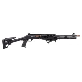 Panzer Arms M4 PRO AI, Semi-Auto Shotgun, 18.5" Ported Barrel 12GA 3" 5 Round -Fixed Skeleton Stock -MLOK Handguard - Bronze Titanium, Black -PAM4NCSBBTMFSS