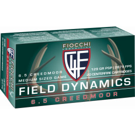 Fiocchi Ammunition Fiocchi 65CMB Field Dynamics 6.5 Creedmoor 129 gr Pointed Soft Point (PSP) - 20rd Box