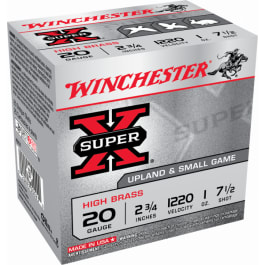 Winchester Winchester Ammo X207 Super-X High Brass 20GA 2.75" 1oz #7.5 Shot - 25sh Box