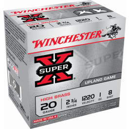 Winchester Winchester Ammo X208 Super-X High Brass 20GA 2.75" 1oz #8 Shot - 25SH Box