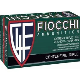 Fiocchi Ammunition Fiocchi 4570B Extrema 45-70 Gov 100 gr 300 gr Jacketed Hollow Cavity (JHC) - 20rd Box