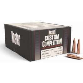 Nosler Nosler 53080 Custom Competition Hollow Point 22 Caliber .224 80 GR 250 Per Box