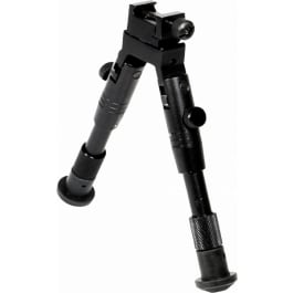 UTG Shooter's Bipod Black Aluminum 6.2–6.7" Adjustable Height, Picatinny/Swivel Stud Mount TL-BP28S