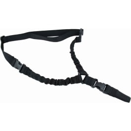 TacFire SL002B <em>One</em> Point <em>Sling</em> 30"-40" L Adjustable Double Bungee Black Nylon Webbing for Rifle