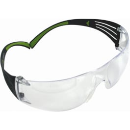 <em>3M</em> Peltor SF400PC8 Sport SecureFit 400 Shooting/Sporting Glasses Black/Green Frame Clear Polycarbonate Lens 1 Pair