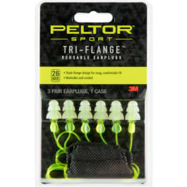 <em>3M</em> Peltor 97317 Sport Tri-Flange <em>Reusable</em> Earplugs 26 dB Yellow 3 Pair