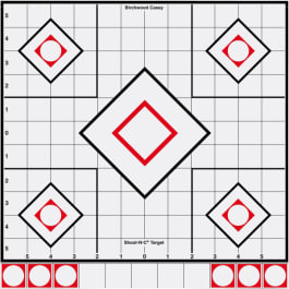 Birchwood Casey 34219 Shoot-N-C <em>Sight</em>-<em>In</em> Self-Adhesive Adhesive Paper White/<em>Red</em> 5-Diamond Includes Pasters 5 Pack