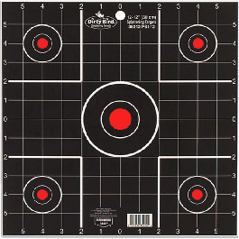 Birchwood Casey 35212 Dirty Bird <em>Sight</em>-<em>In</em> Bullseye Tagboard Hanging 12" Black/<em>Red</em> 12 PK