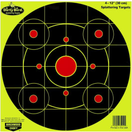 Birchwood Casey 35912 Dirty Bird <em>Sight</em>-<em>In</em> Circle Paper Hanging Pistol/Rifle 12" Black/<em>Red</em> 4 Per Pkg