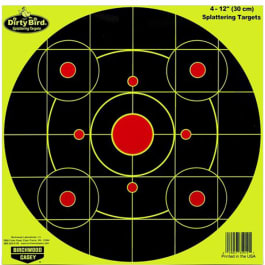 Birchwood Casey 35925 Dirty Bird <em>Sight</em>-<em>In</em> 12" Bullseye Paper Hanging Pistol/Rifle Black/Yellow <em>25</em> Per Pkg