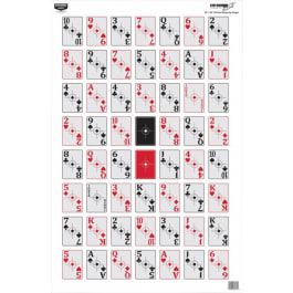 Birchwood Casey 37028 EZE-Scorer 52-Card Shoot-Up Playing Cards <em>Paper</em> Hanging 23" x 35" Black/Red 100 Per Pkg