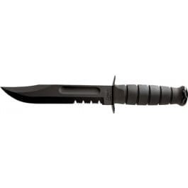 <em>Ka-Bar</em> 1212 Fighting/Utility <em>7"</em> Partially Ser Kraton G Hndl Black w/Sheath