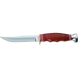 <em>Ka-Bar</em> 1232 <em>Hunter</em> 4" DIN 1.4116 Stainless Steel Drop Point Leather Handle w/Sheath