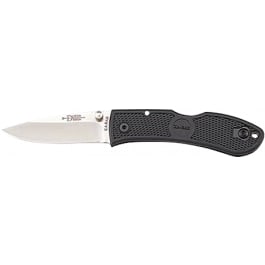 <em>Ka-Bar</em> 4072 Dozier Mini 2.38" <em>Folding</em> Drop Point Plain Japanese AUS-8A SS Blade Zytel Black Handle
