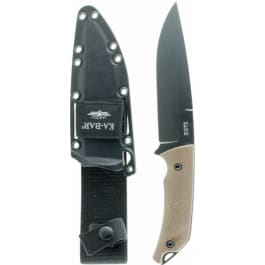 <em>Ka-Bar</em> 7503 Jarosz Turok 6.25" Fixed <em>Clip</em> <em>Point</em> Plain Black 1095 Cro-Van Blade Brown Ultramid Handle Includes Sheath