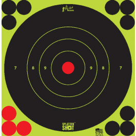 Pro-Shot 6BGREEN12PK SplatterShot  Black/Green Self-Adhesive <em>Paper</em> Impact Enhancement 6" Bullseye 72 Targets/12 Sheets Includes Pasters