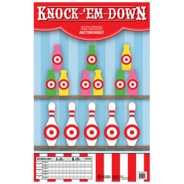 Action <em>Target</em> GSCARBTTL100 Entertainment Knock-'Em-Down Bottles/Pins Paper Hanging 23" x 35" Multi-Color 100 Per Box