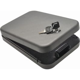 SnapSafe 75200 Lock Box Keylock Pistol <em>Safe</em> Large Key 9.<em>5</em>" x 6.<em>5</em>" x <em>1</em>.75" 18GA Steel Black