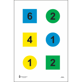 Action Target DT4B100 Training Discretionary Command Circle/Square <em>Paper</em> 23" x 35" Multi-Color 100 Per Box