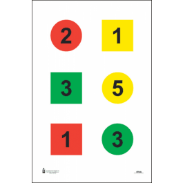 Action Target DT4A100 Training Discretionary Command Circle/Square <em>Paper</em> 23" x 35" Multi-Color 100 Per Box