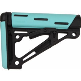Hogue 13440 OverMolded Collapsible Buttstock Aqua OverMolded Rubber Black AR-15, <em>M16</em> with <em>Mil</em>-<em>Spec</em> Tube (Tube Not Included)