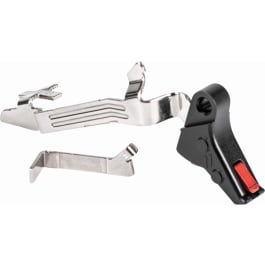 ZEV FFTPROBAR5GBR Pro Trigger BAR Kit Flat with Red Safety for Glock 17, 19, 19x, 26, 34 Gen5
