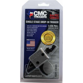 CMC <em>Trigger</em>s 95501 Drop-In <em>PCC</em> Single-<em>Stage</em> Curved <em>Trigger</em> with 3-3.50 lbs Draw Weight & Black/Silver Finish for AR-15/AR-10