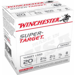 Winchester Ammo TRGT208VP Super Target 20 Gauge 2.75" 7/8 oz 8 Shot (Value Pack) - 100sh Box