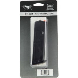Glock Gen5 G17/G34 Magazine, Part #47290, 9mm Luger, 10-Round Capacity, Polymer, Fits Glock 17/34 Gen5.